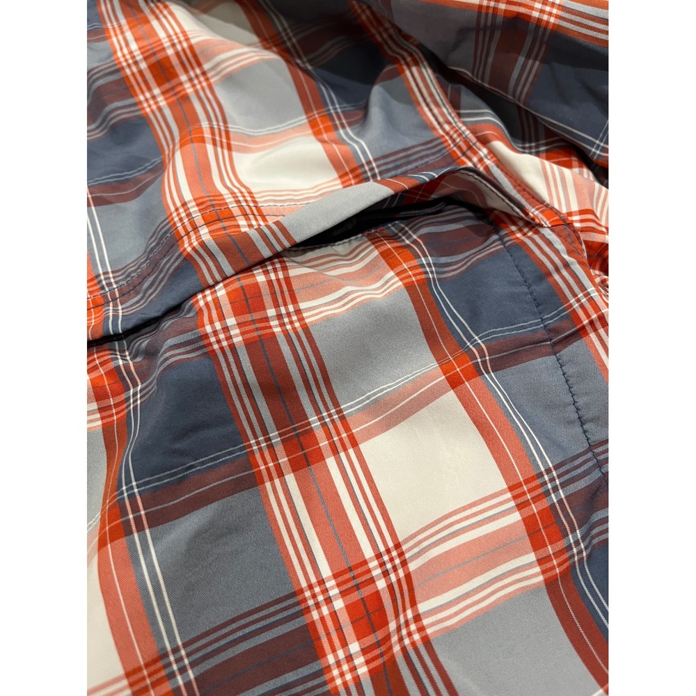Simms Fishing Shirt Mens XL Long Sleeve Plaid Button Down Red White Blue Pockets - Picture 4 of 7